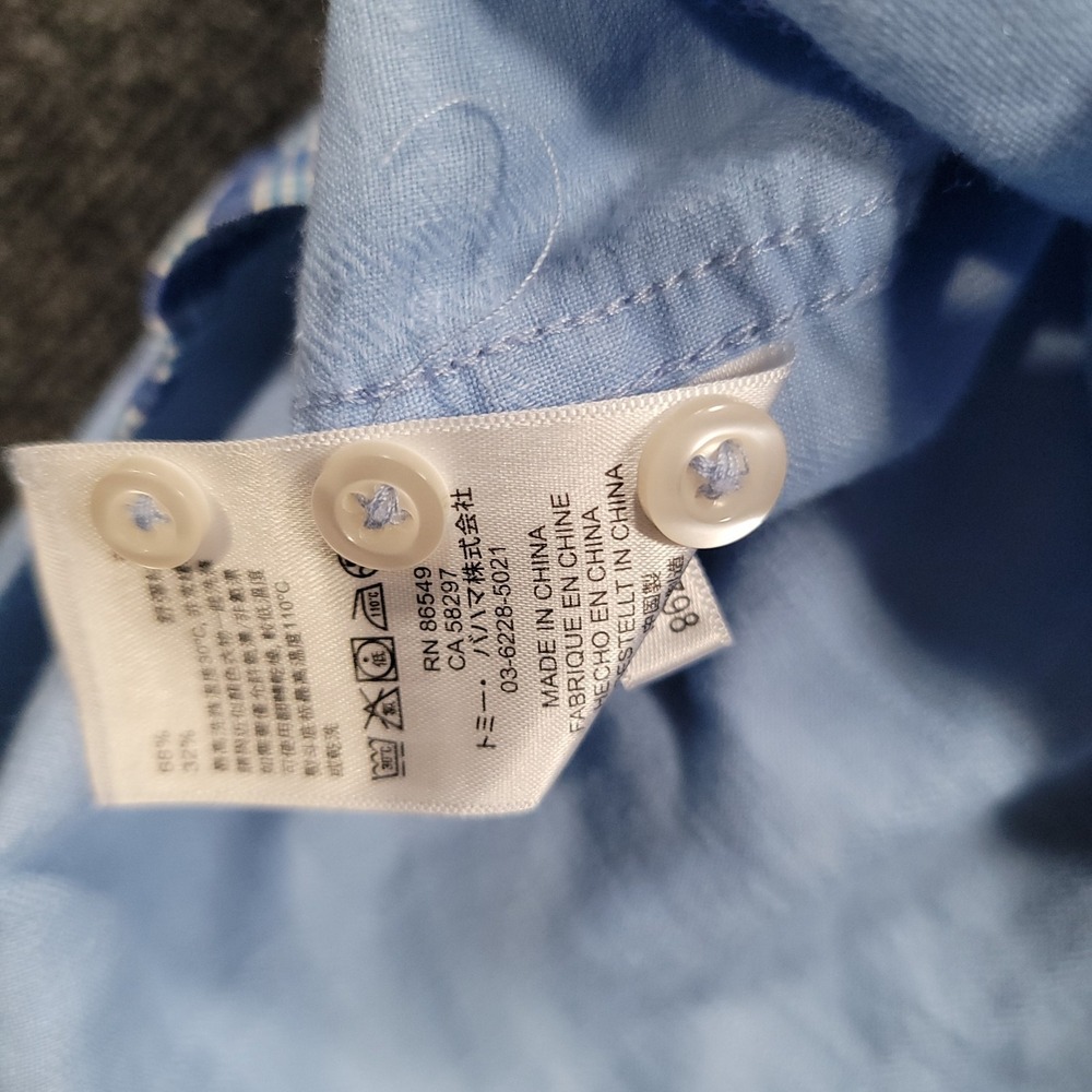 Tommy Bahama Men Button Up Shirt‎ Large Linen Blend Blue Long Sleeve - Picture 13 of 16